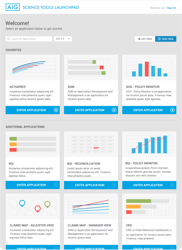  Creating a cohesive, usable experience for the BI dashboard & Generating scalable guidelines for all apps within AIG 