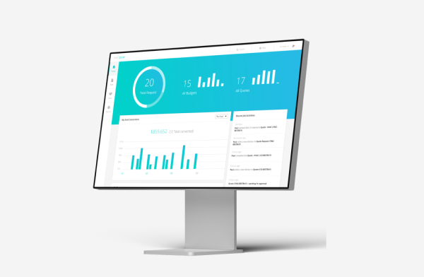 a computer showing analytics software