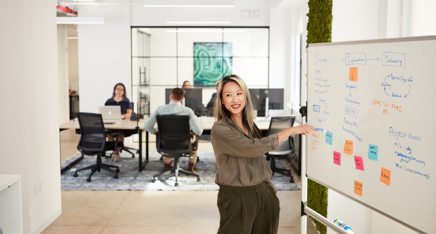 DOOR3 team members collaborating in the office