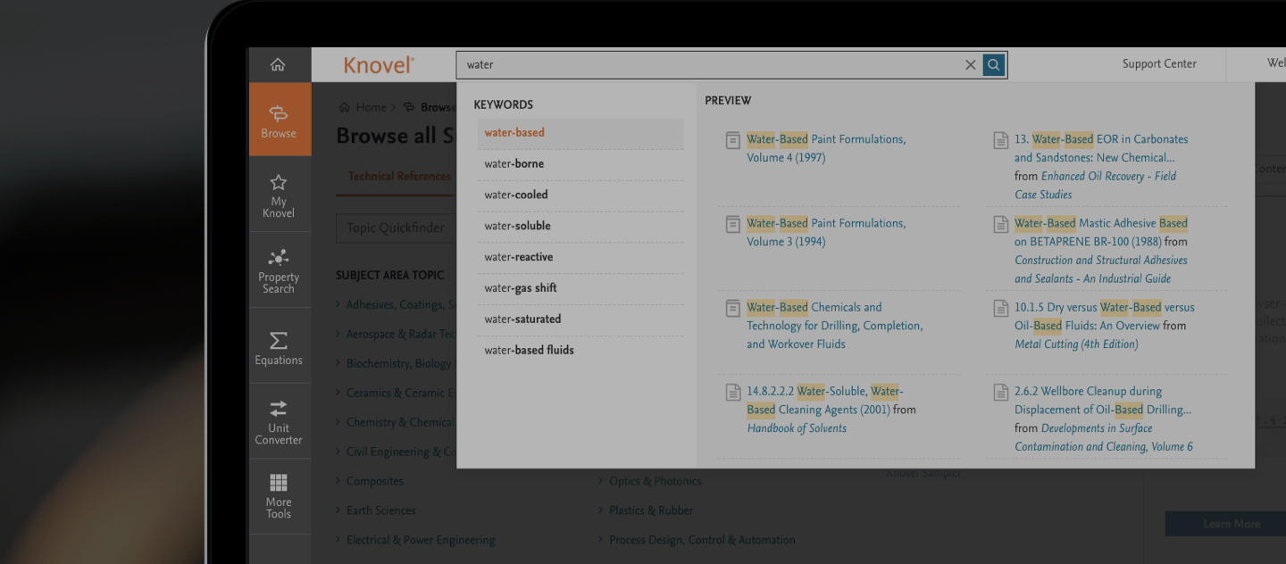   Knovel Engineering Research Platform 